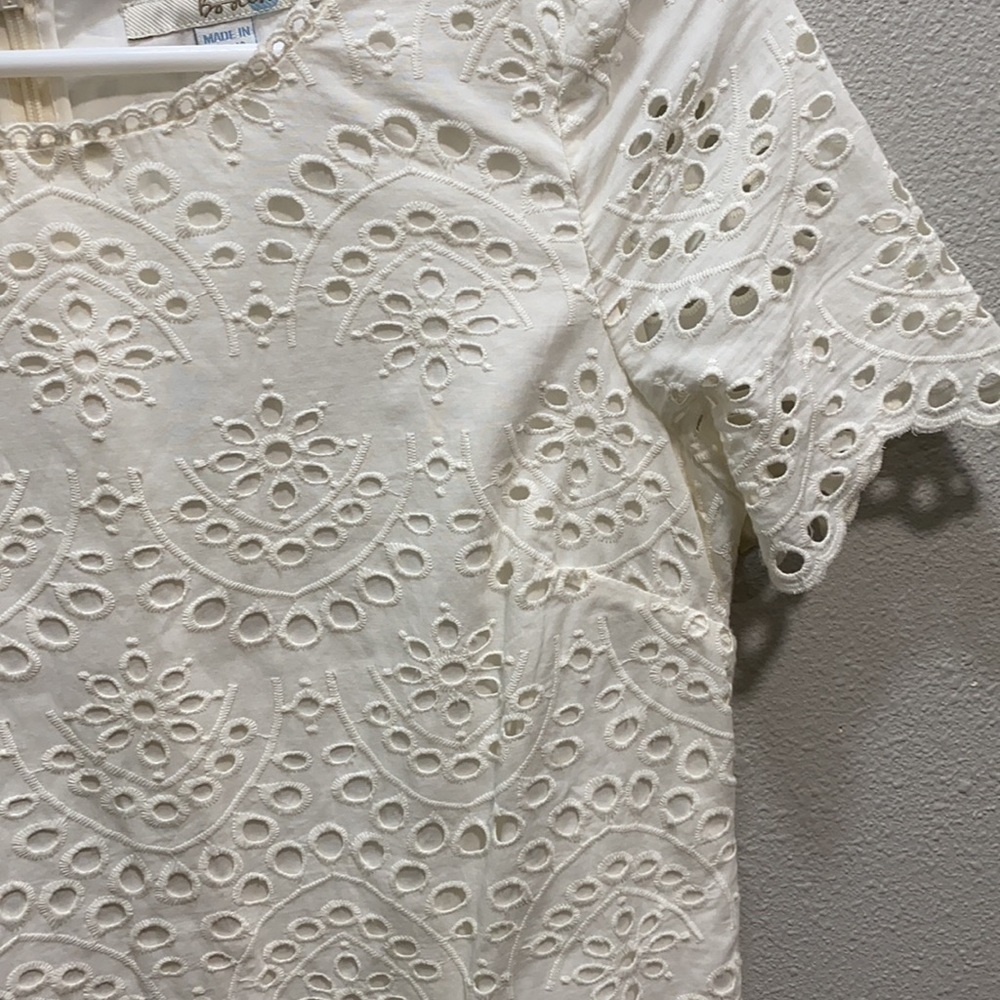 Boden Isadora Broderie Dress eyelet off white ww285 - Picture 4 of 11